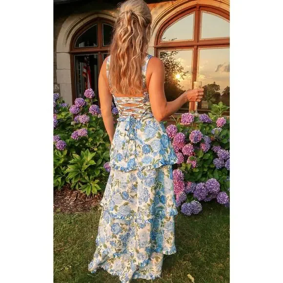 show me your mumu blue floral dress Lady Corset Dress, in Cottage Floral Blue | Show Me Your Mumu